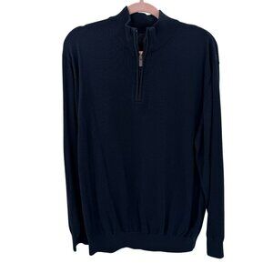 F/X Fusion Mens Black 1/4 Zip Pullover Sweater XL Cotton & Acrylic Blend